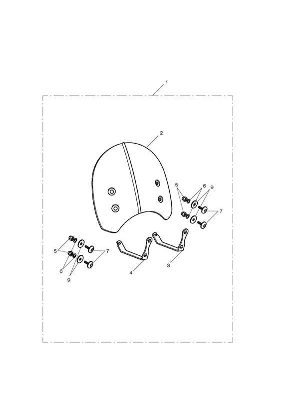 Diagram Flyscreen Kit, Solid (Colour) > 436149 for your Triumph