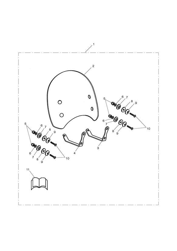 Diagram Flyscreen Kit, Clear > 436149 for your 2011 Triumph Scrambler  EFI 