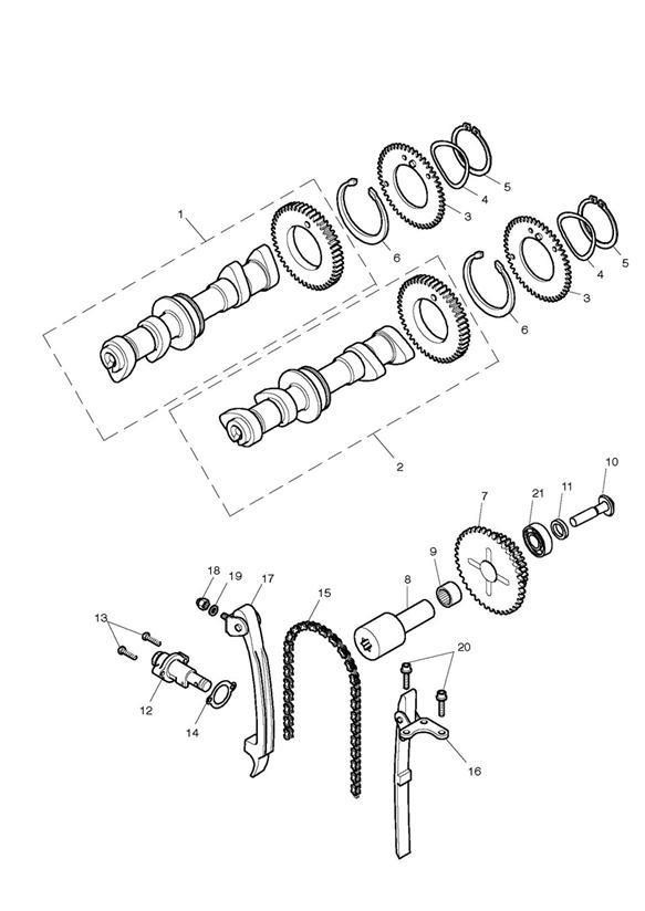 Diagram Camshaft & Camshaft Drive for your 2006 Triumph Scrambler  EFI 