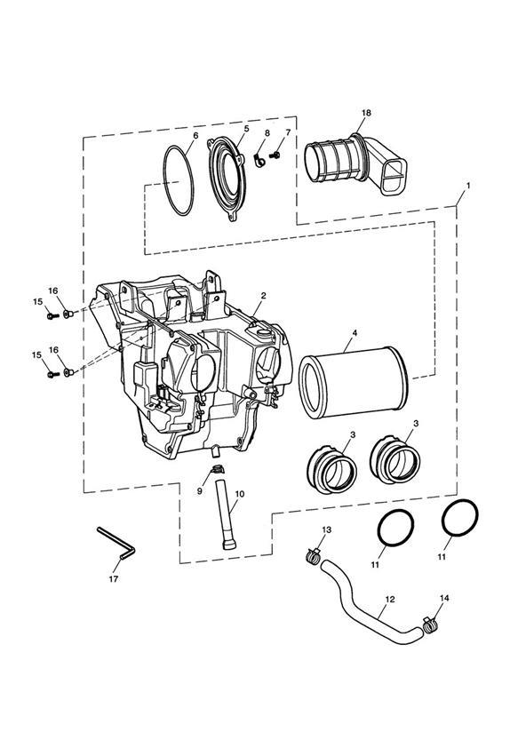 Diagram Airbox for your 2009 Triumph Speed Triple  141872 > 210444 