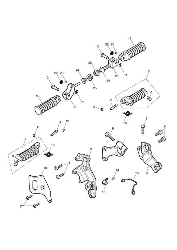 Diagram Footrests & Mountings for your Triumph