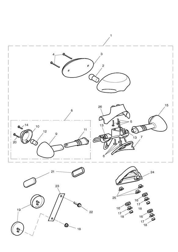 Diagram Rear Light & Rear Indicators for your 2006 Triumph Scrambler  EFI 