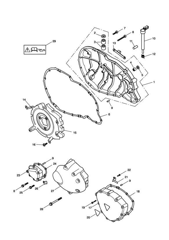 Diagram Engine Covers for your 2005 Triumph Bonneville  T100 CARBS 