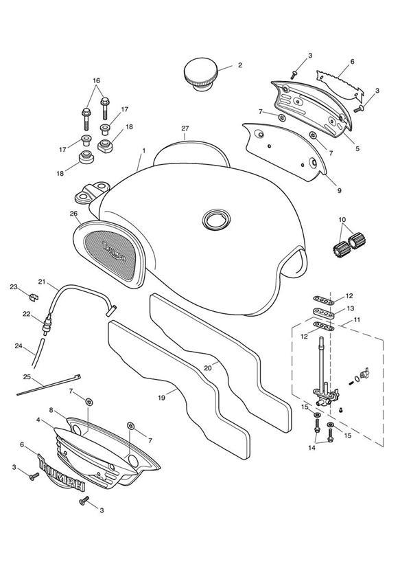 Diagram Fuel Tank & Fittings >317246 for your Triumph