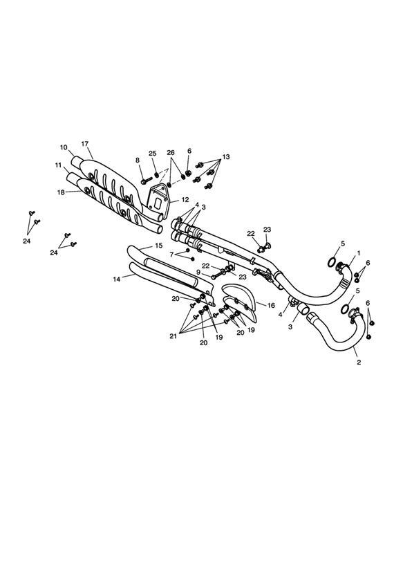 Diagram Exhaust System for your 2017 Triumph Bonneville  T100 