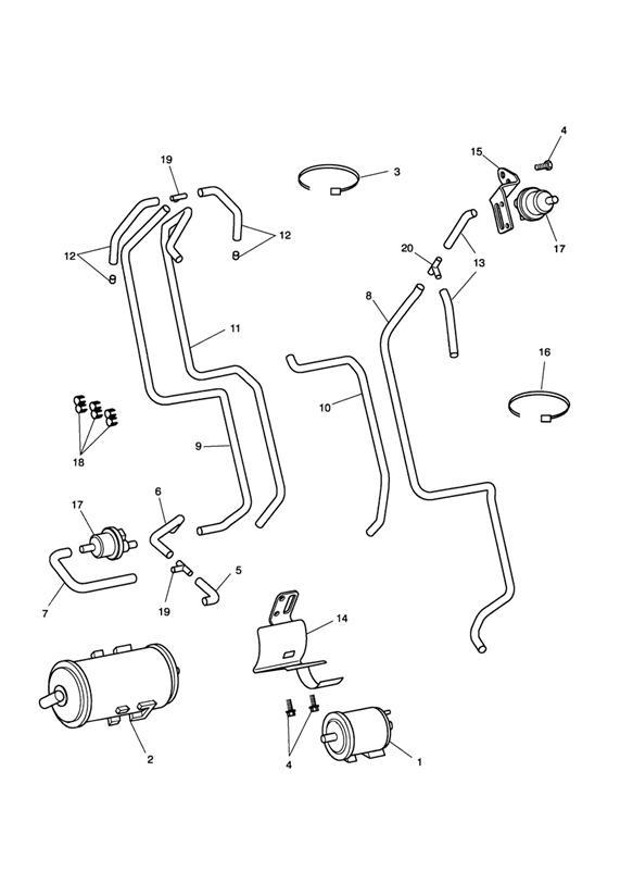 Diagram Evaporative Loss Control System - California Only for your 2008 Triumph Scrambler   