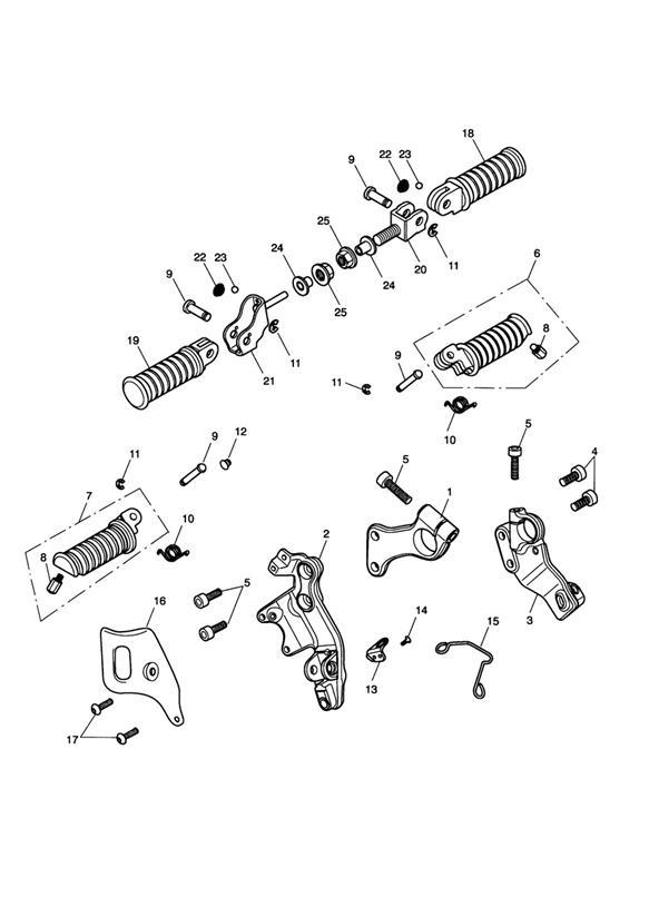 Diagram Footrests & Mountings for your Triumph