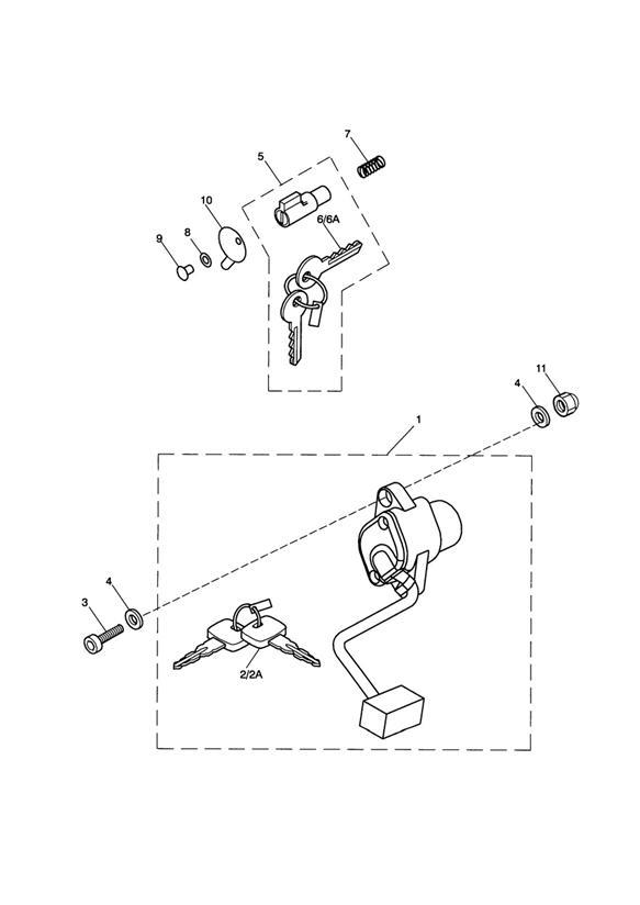 Diagram Ignition Switch & Steering Lock for your 2007 Triumph Scrambler   