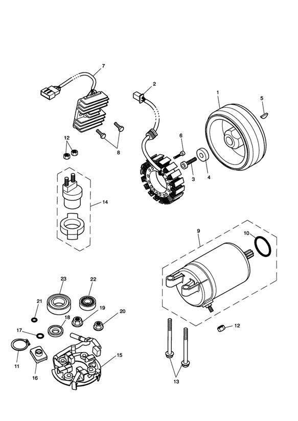 Diagram Starter & Alternator for your 1995 Triumph Thunderbird  Standard 