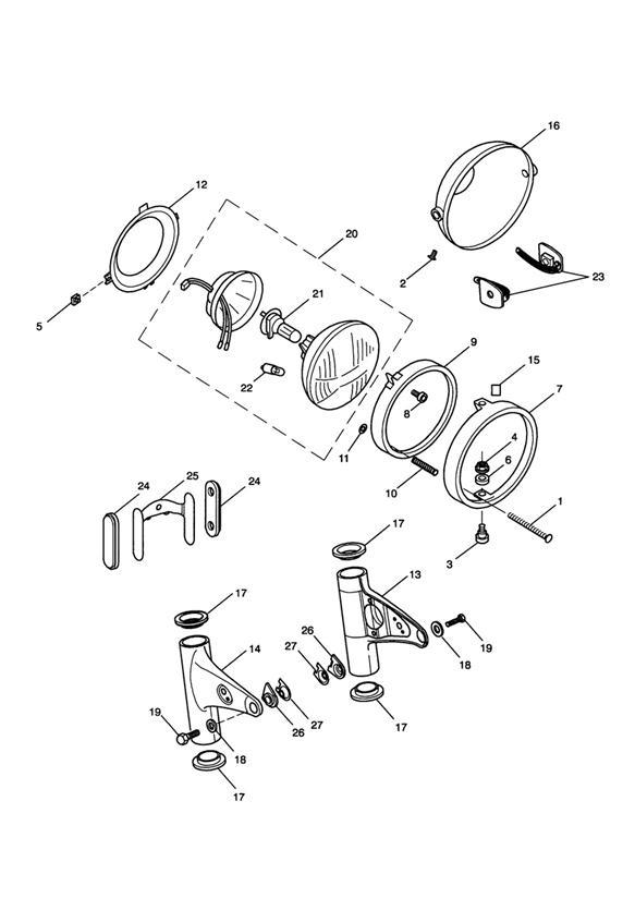 Diagram Headlight Assembly for your Triumph