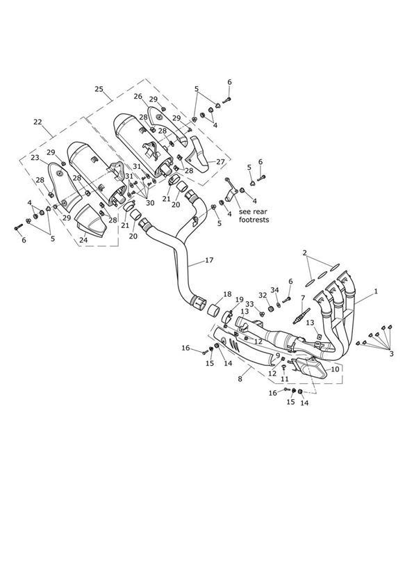 Diagram Exhaust System for your 2017 Triumph Bonneville  T100 