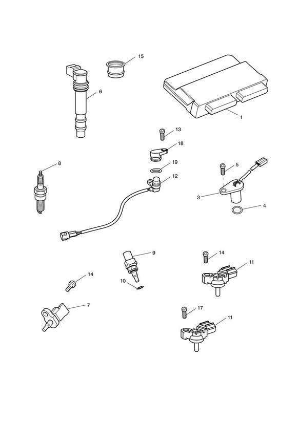 Diagram Engine Management System for your 2011 Triumph Speed Triple  141872 > 210444 