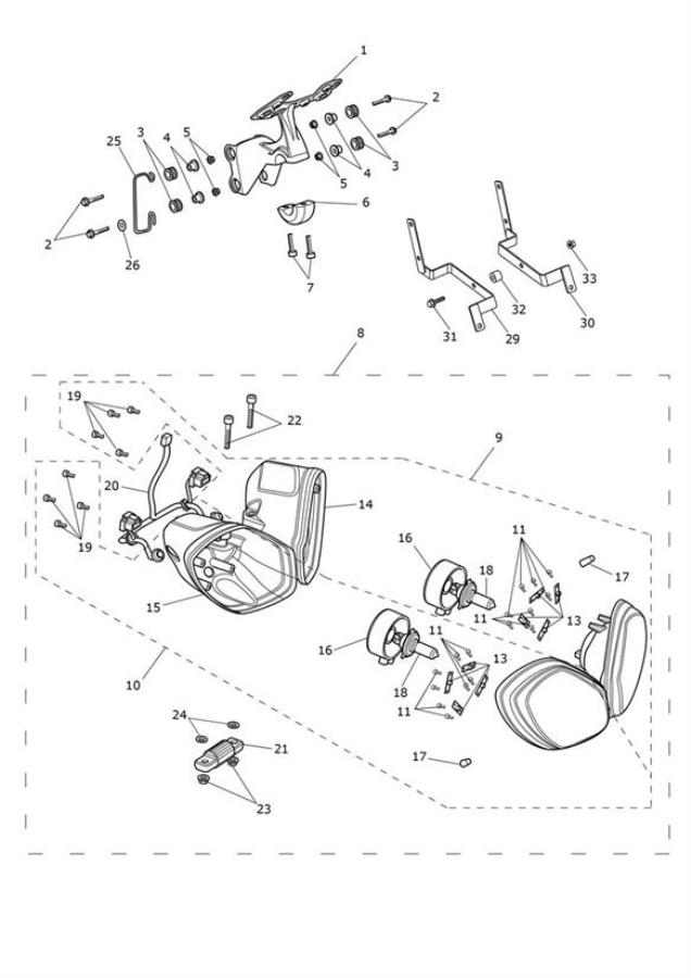 Diagram Headlight Assembly for your 2017 Triumph Speed Triple 210445 > 461331  