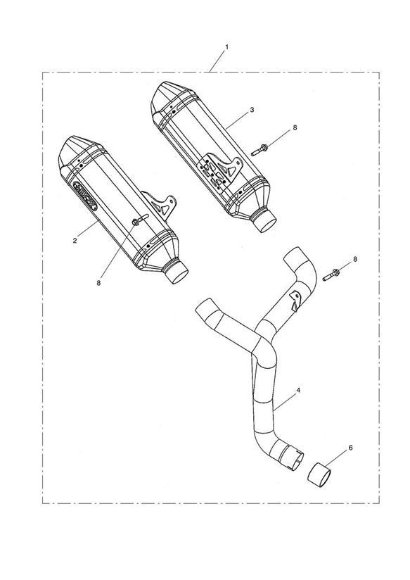 Diagram Silencer, Slip-On, Arrow - N/A to USCal for your 2003 Triumph Speed Triple 461332 > 735437  