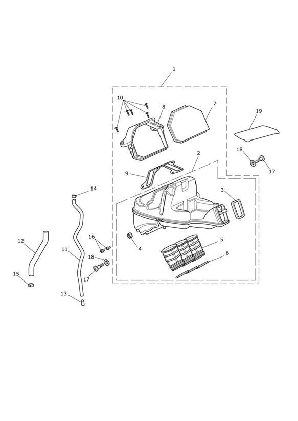 Diagram Airbox for your 2000 Triumph Daytona  955i 132513 > 