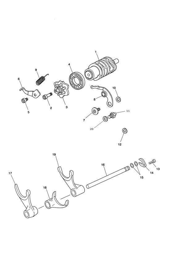 Full size assembly image of Gear Selector Drum > Eng 563846 (1/1)