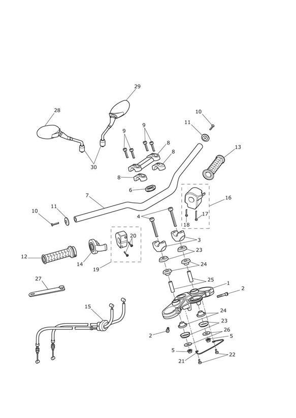 Diagram High Handlebars & Switches for your 2015 Triumph Speed Triple R > 735336  