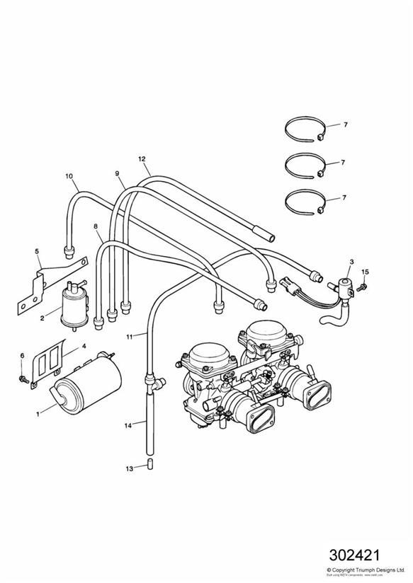 Diagram Evaporative Loss Control System - California Only > 210261 for your 2004 Triumph Speedmaster   