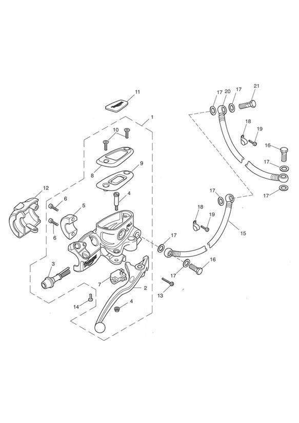 Diagram Front Brake Master Cylinder > 210261 for your 2011 Triumph Scrambler  EFI 