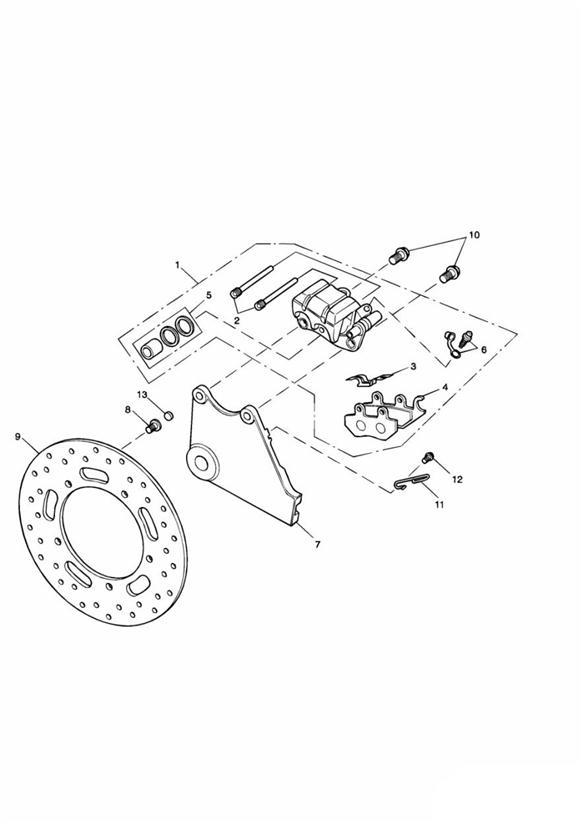 Diagram Rear Brake Disc and Caliper for your Triumph Speedmaster  