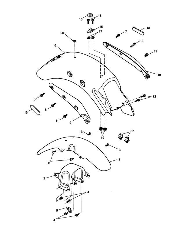 Diagram Mudguards for your 2019 Triumph Bonneville Bobber   