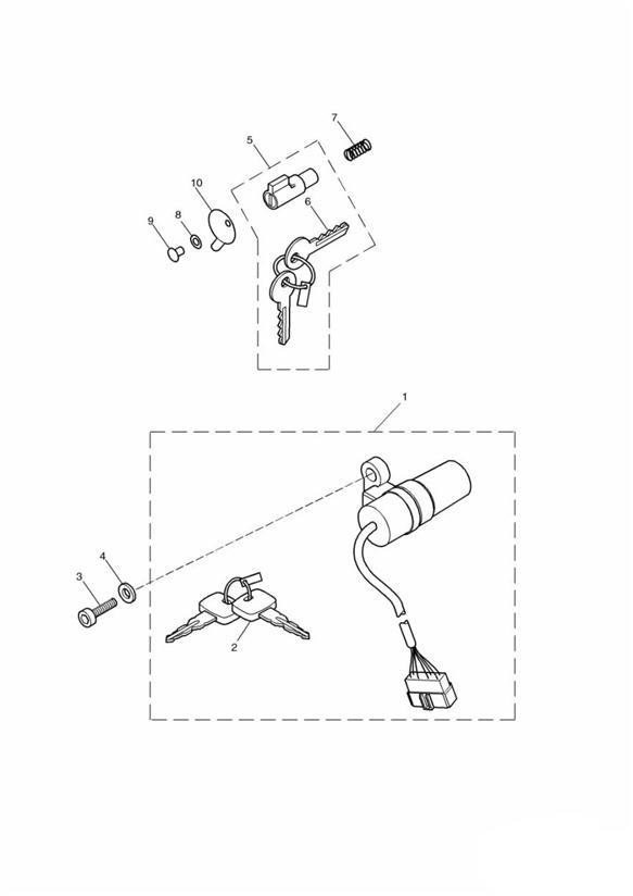 Diagram Ignition Switch & Steering Lock for your Triumph