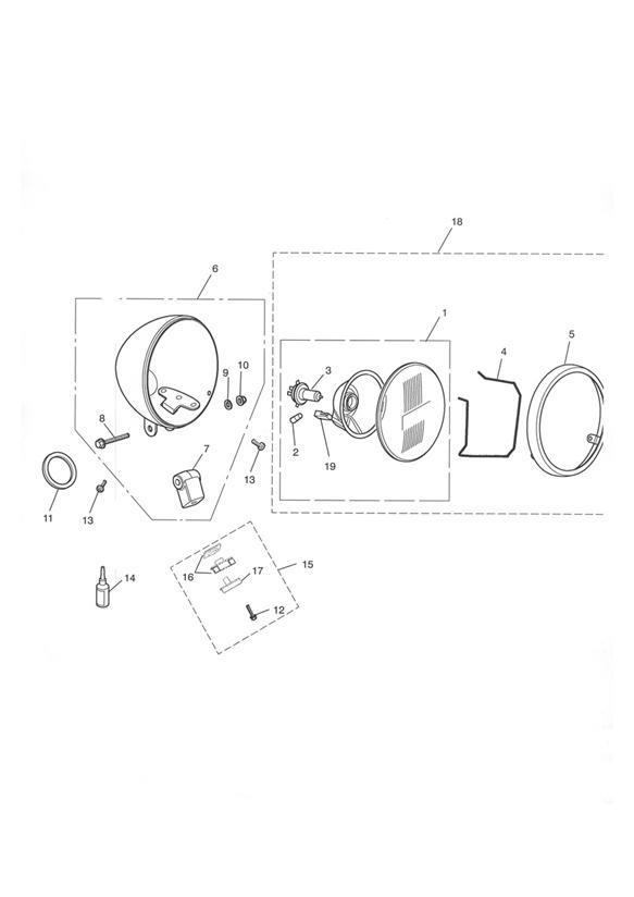 Diagram Headlight/Mountings for your Triumph Speedmaster  