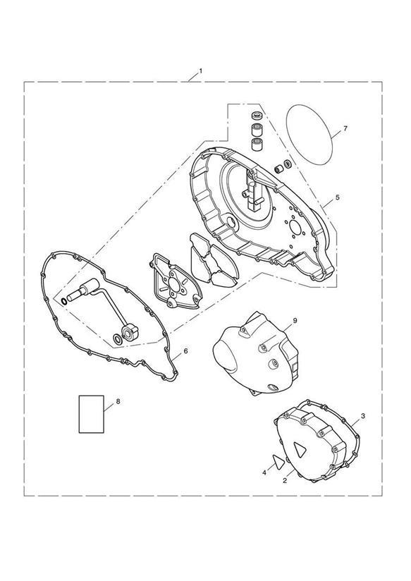 Diagram Chrome Engine Cover Kit for your 2017 Triumph Thruxton  900 EFI 