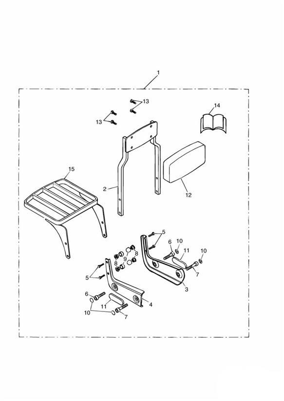 Diagram Passenger Backrest Tall / Luggage Rack Kit for your Triumph Speedmaster  