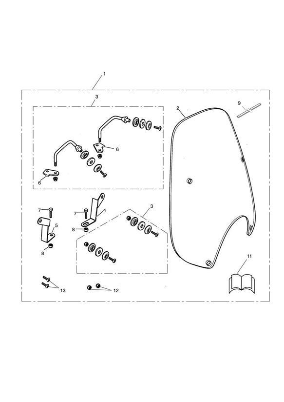 Diagram Summer Screen Kit for your 2005 Triumph Speedmaster CARBS  