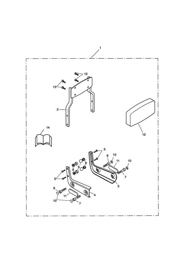 Diagram Passenger Backrest Std Kit for your 2005 Triumph Thruxton  900 Carbs 