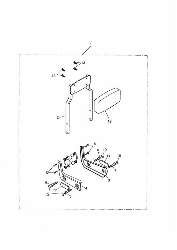 Diagram Passenger Backrest Tall Kit for your Triumph Speedmaster  