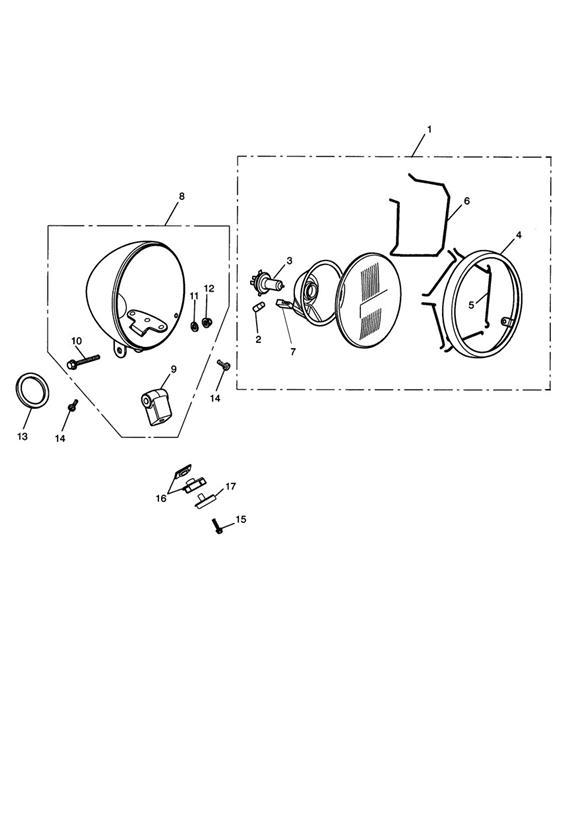 Diagram Headlight Assembly > 469050 for your Triumph Speedmaster  