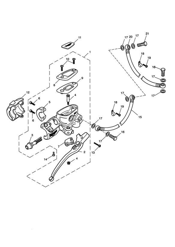 Diagram Front Brake Master Cylinder & Hoses for your 2015 Triumph Scrambler  EFI 