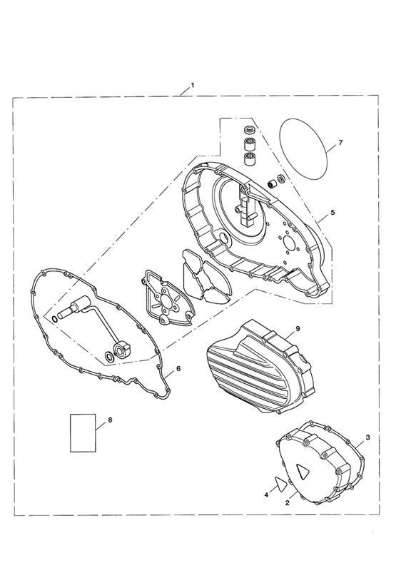 Diagram Engine Cover Kit, Chrome for your 2017 Triumph Thruxton  900 EFI 