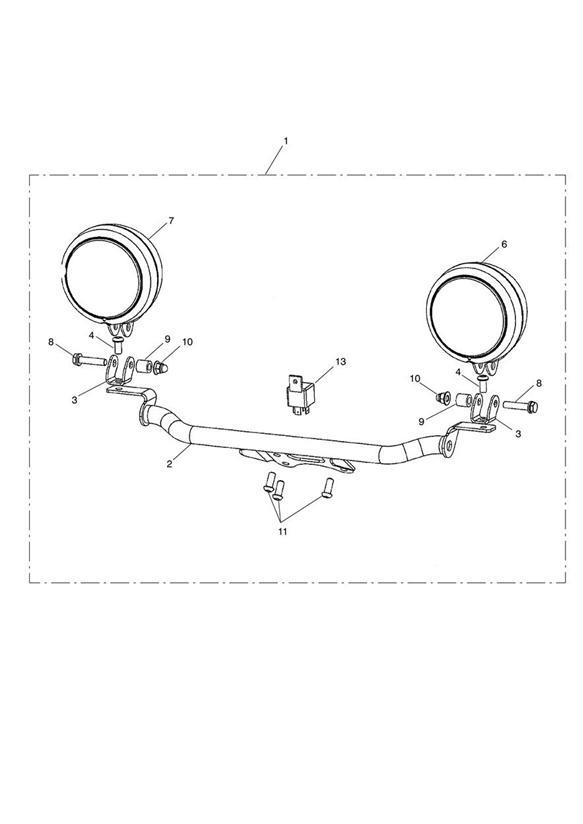 Diagram Auxillary Lamps Kit for your 2008 Triumph Thunderbird   