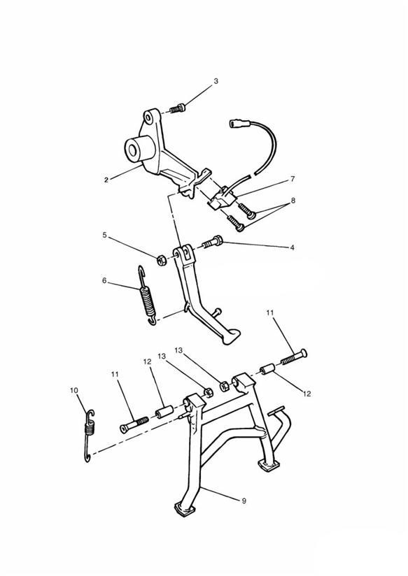 Diagram Side Stand for your 2002 Triumph Sprint RS > 139276  