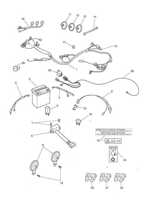 Diagram Electrical Equipment for your 2017 Triumph Bonneville Bobber   