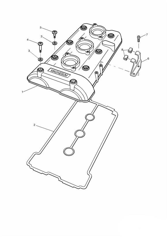 Diagram Cam Cover for your Triumph TT600  