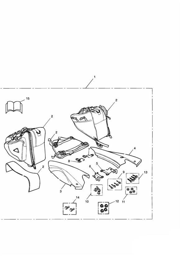 Diagram Throwover Pannier Kit for your 2001 Triumph Sprint   