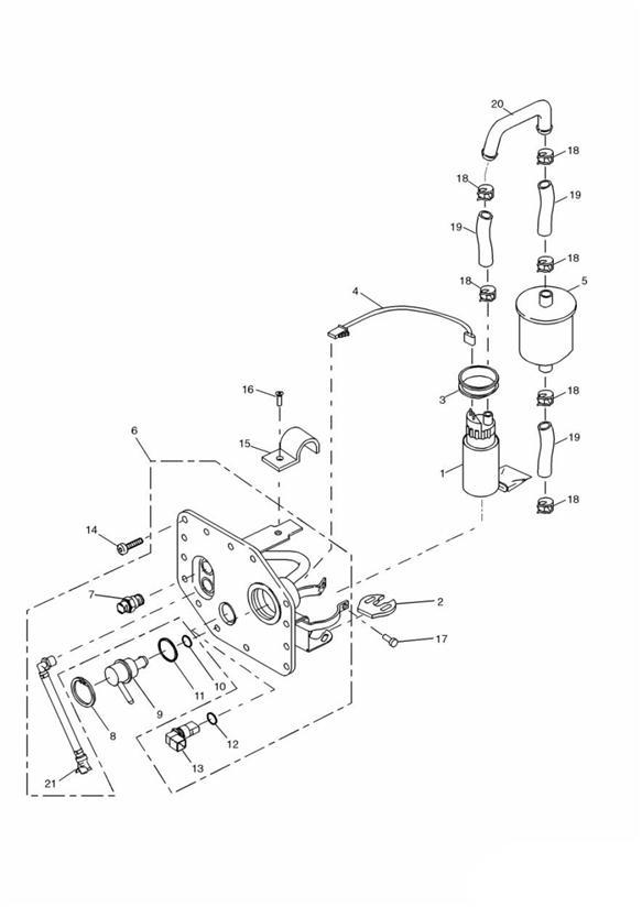 Diagram Fuel Pump and Filters > 207554 for your 2004 Triumph Sprint  RS 139277 > 