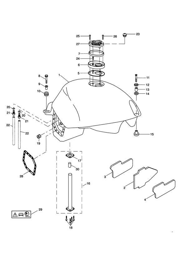 Diagram Fuel Tank and Fittings for your 1999 Triumph Sprint  RS 139277 > 