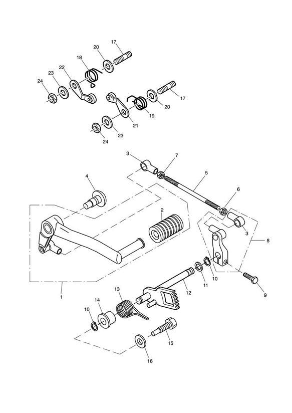 Diagram Gear Change Mechanism for your Triumph Sprint  