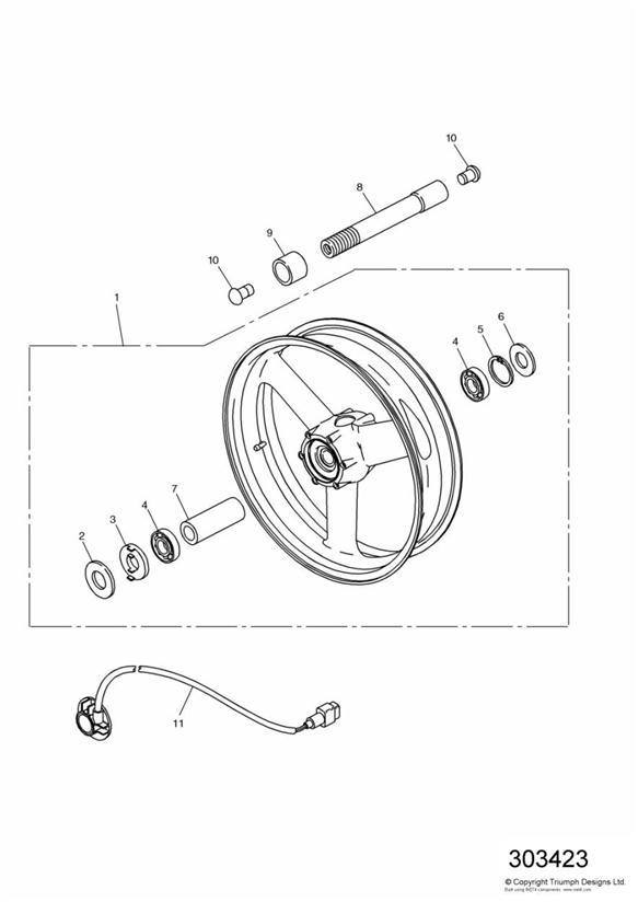 Diagram Front Wheel for your 2019 Triumph Sprint  ST > 139276 