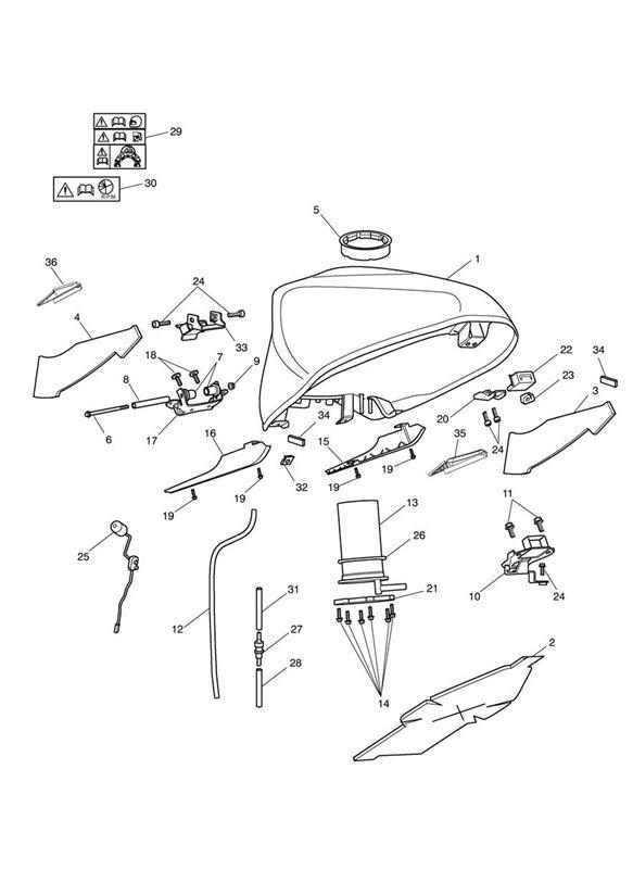 Diagram Fuel Tank & Fittings - 340148> (Non ABS) 340227> (ABS Version) for your 2014 Triumph Tiger XRT  