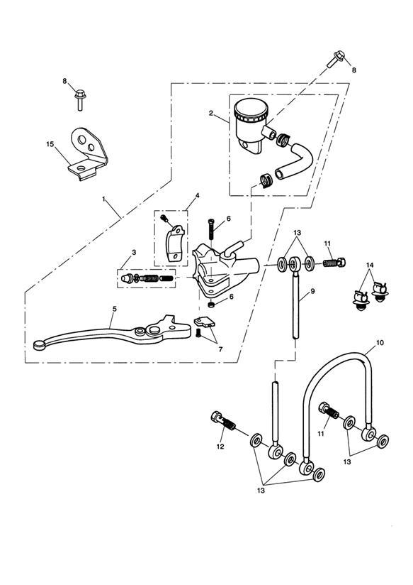 Diagram Front Brake Master Cylinder & Hoses for your 2007 Triumph Bonneville  from VIN 380777/ SE 