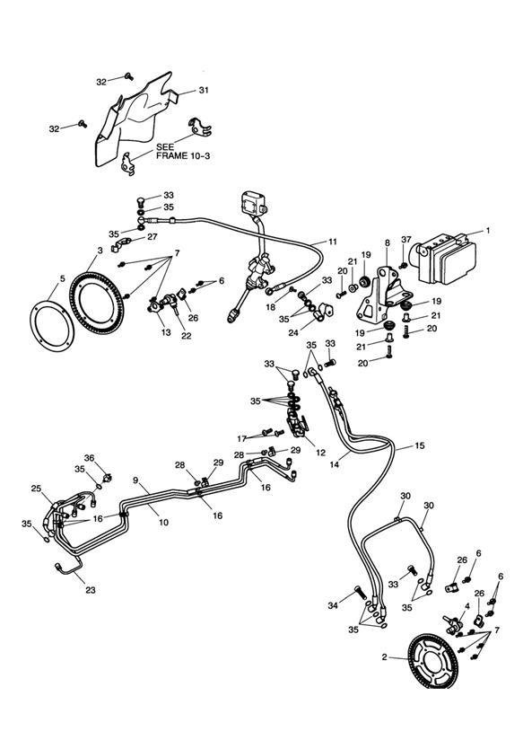 Diagram ABS Components > 440388 for your 2015 Triumph Thruxton  900 EFI 