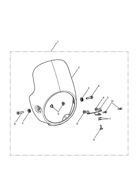 Diagram Flyscreen, White Stripe Kit for your 2015 Triumph Thruxton  900 EFI 