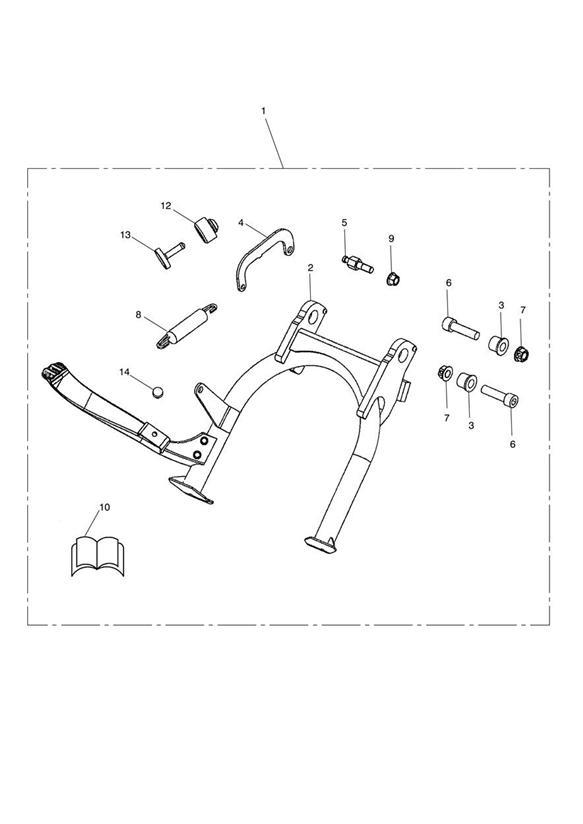 Diagram Centre Stand Kit - Non EVAP Only for your 2014 Triumph Bonneville from VIN 380777/ SE  