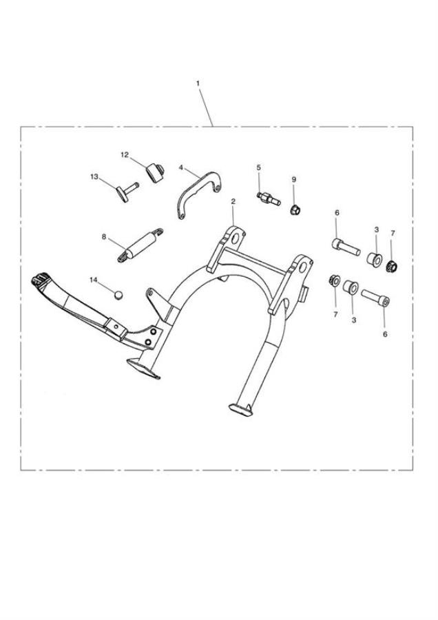 Diagram Centre Stand Kit - Non EVAP Only for your 2014 Triumph Bonneville from VIN 380777/ SE  